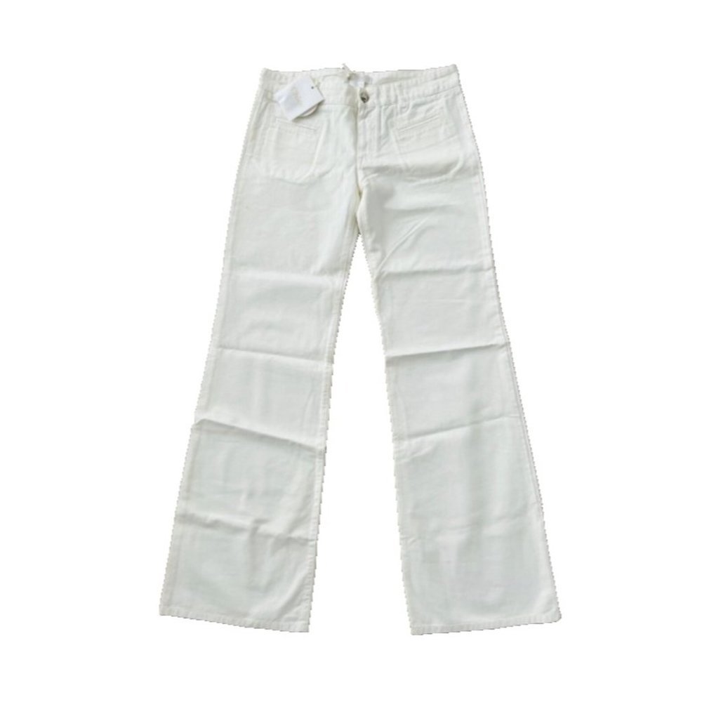 CHLOE Couture Wide Leg Jeans Off White ( 40  )